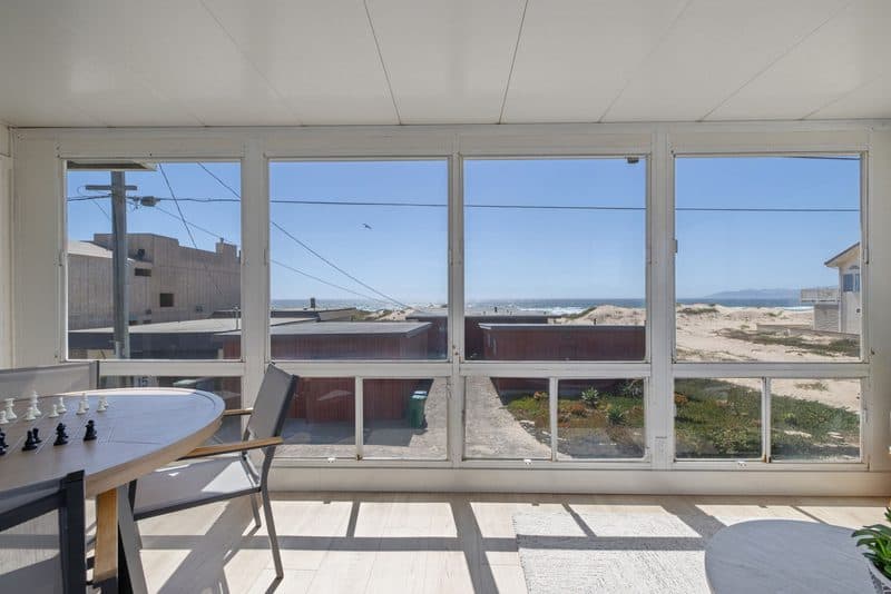Ocean and dune views from the upstairs sunroom